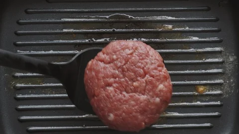 Top view of burger patties Stock Footage 112950076