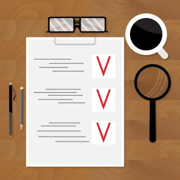 Top view of business plan for table Stock Illustration