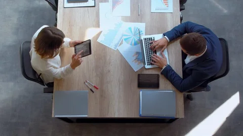 Top view business team celebrating success Stock Footage 101483919
