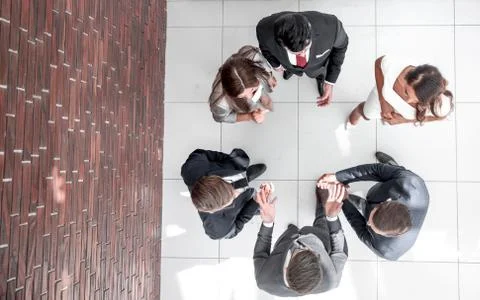 Top view. business team solving work problems Stock Photos
