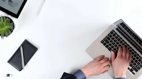 Top view of businessman checking a financial report during a job interview Stock Footage 93337161