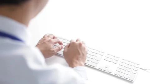 Top view of businessman using keyboard Stock Footage 158964150