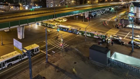 Top view of a busy square , time lapse Stock Footage 143548070