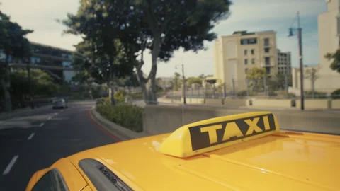 Top view from a cab going around the city Stock Footage 278778941