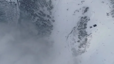 Top view of cableway under clouds Stock Footage 103537747