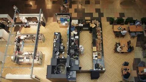 The top view cafe in a supermarket Video stock 119028626