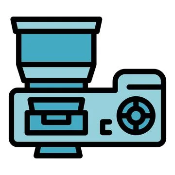 Top view camera icon vector flat Stock Illustration