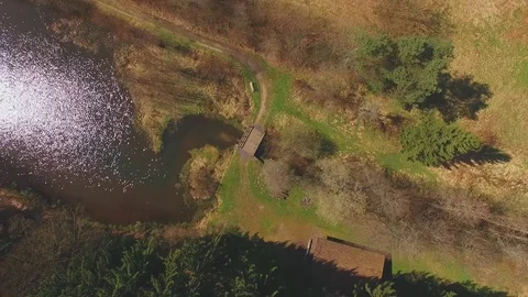 Top view with camera Rotation over the Eutersee Stock-Footage 74348950