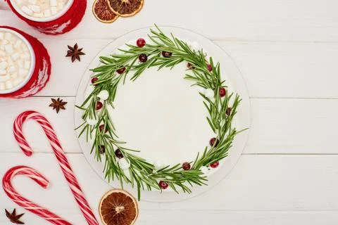 Top view candy canes Stock Photos