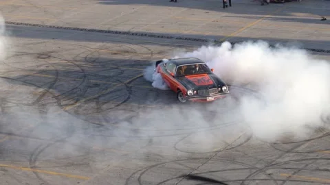 Top view  of car drift show 動画素材 164196067