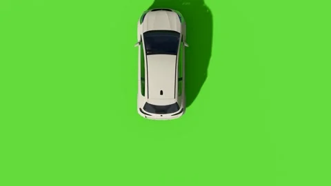 Top View Car Forward Back Green Screen Stock Footage 323489569