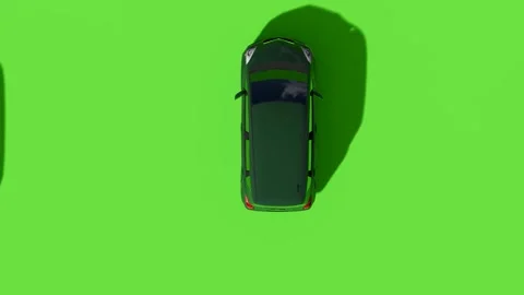 Top View Car Forward Back Green Screen Stock Footage 323489587
