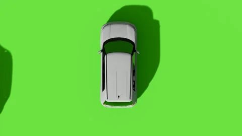 Top View Car Forward Back Green Screen Stock Footage 323489591