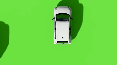 Top View Car Forward Back Green Screen Stock Footage 323489592