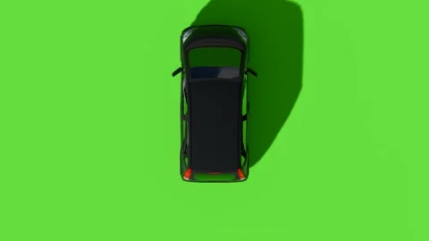 Top View Car Forward Back Green Screen Stock Footage 323489594