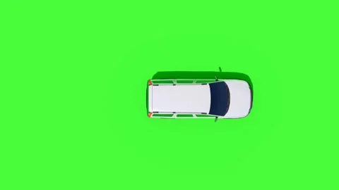Top View Car Forward Back Green Screen Stock Footage 323494603