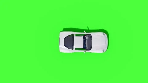 Top View Car Forward Back Green Screen Stock Footage 323494607