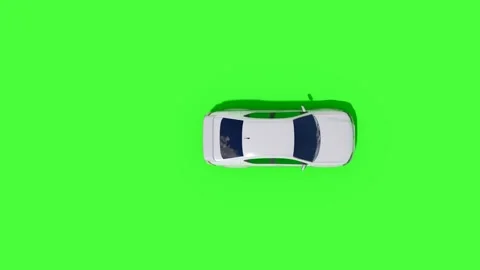 Top View Car Forward Back Green Screen Stock Footage 323494614