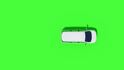 Top View Car Forward Back Green Screen Stock Footage 323494649