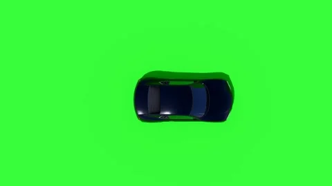 Top View Car Forward Back Green Screen Stock Footage 323494650