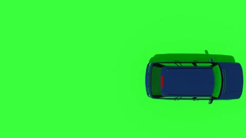 Top View Car Forward Back Green Screen Stock Footage 323494657