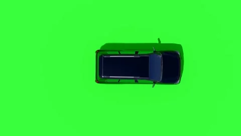 Top View Car Forward Back Green Screen Stock Footage 323494692
