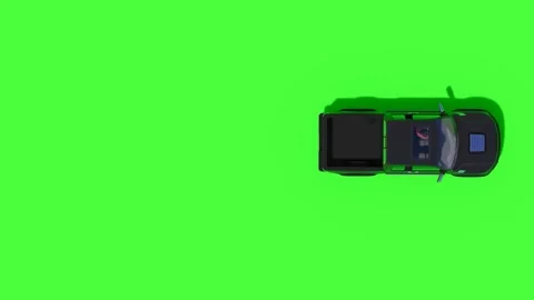 Top View Car Forward Back Green Screen Stock Footage 323494721