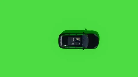 Top View Car Forward Back Green Screen Stock Footage 323494736