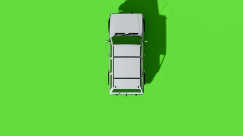 Top View Car Forward Back Green Screen Stock Footage 323797074