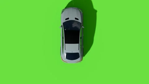 Top View Car Forward Back Green Screen Stock Footage 323797138