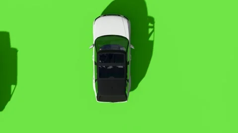 Top View Car Forward Back Green Screen Stock Footage 323797146