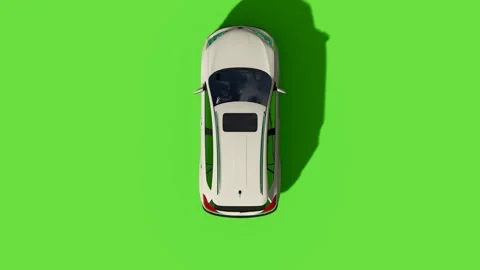 Top View Car Forward Back Green Screen Stock Footage 323797149