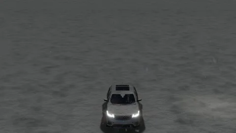 Top View Car with Headlights On Animation Stock Footage 318033410