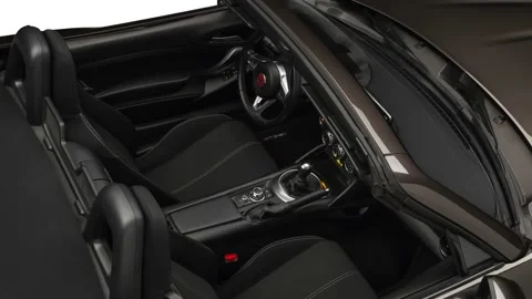 Top view of car interior Bronzo Magnetico 2017 Fiat 124 Spider Classica Stock Footage 159964277