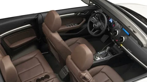 Top view of car interior Glacier White Metallic 2017 Audi A3 Premium 2.0 TFSI Stock Footage 159930535