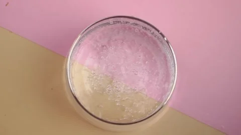 Top View of Carbonated Water Bubbles in a Glass Stock Footage 339316743