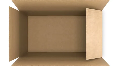 Top View of Cardboard Box Opening and Closing on White and Black Backgrounds Stock-Footage 114972153
