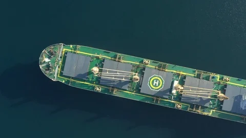 Top view of the cargo ship. Stock Footage 121395925