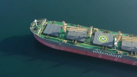 Top view of the cargo ship. Stock Footage 121396267