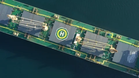 Top view of the cargo ship. Stock Footage 121396358