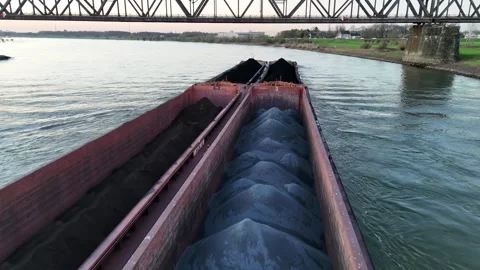 Top view of cargo ship load with materials Stock Footage 331200507