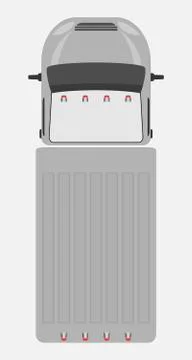 Top view of Cargo Truck  Vector Stock Illustration