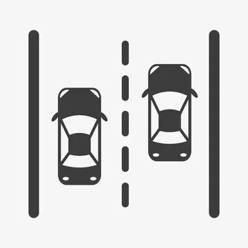 Top view cars on road vector icon. Traffic sign Stock Illustration