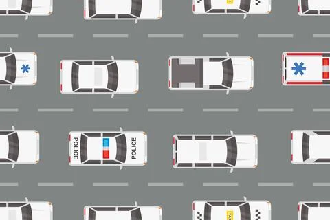 Top view of Cars Seamless pattern Stock Illustration