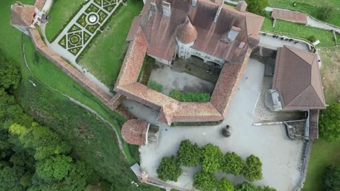 Top view of the castle on the hill Stock Footage 266405938
