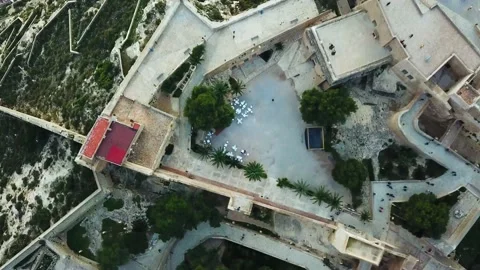 Top view of the Castle of Santa Barbara Stock Footage 239559087