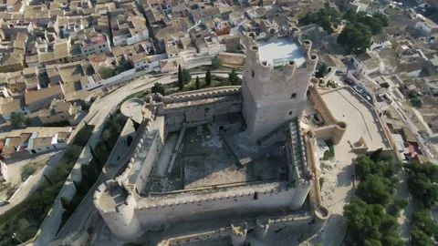 Top view of the castle with stone walls in the city Stock Footage 240420106
