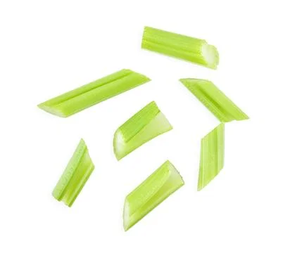 Top view of celery isolated on white background Stock Photos