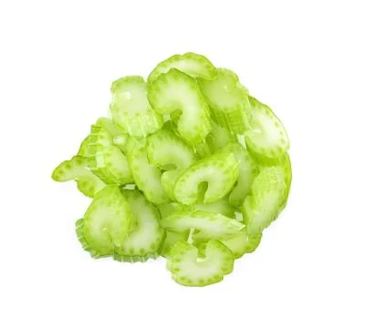 Top view of celery isolated on white background Stock Photos