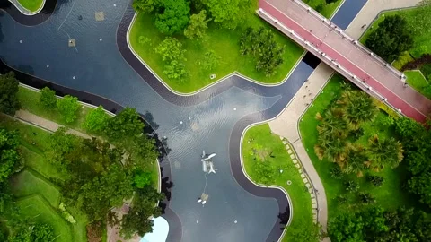 Top view of the Central Park of Kuala Lumpur. Video stock 142493518